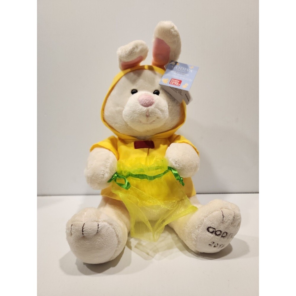 Godiva Gund 2013  Easter Bunny Rabbit Plush‎ with Yellow Outfit